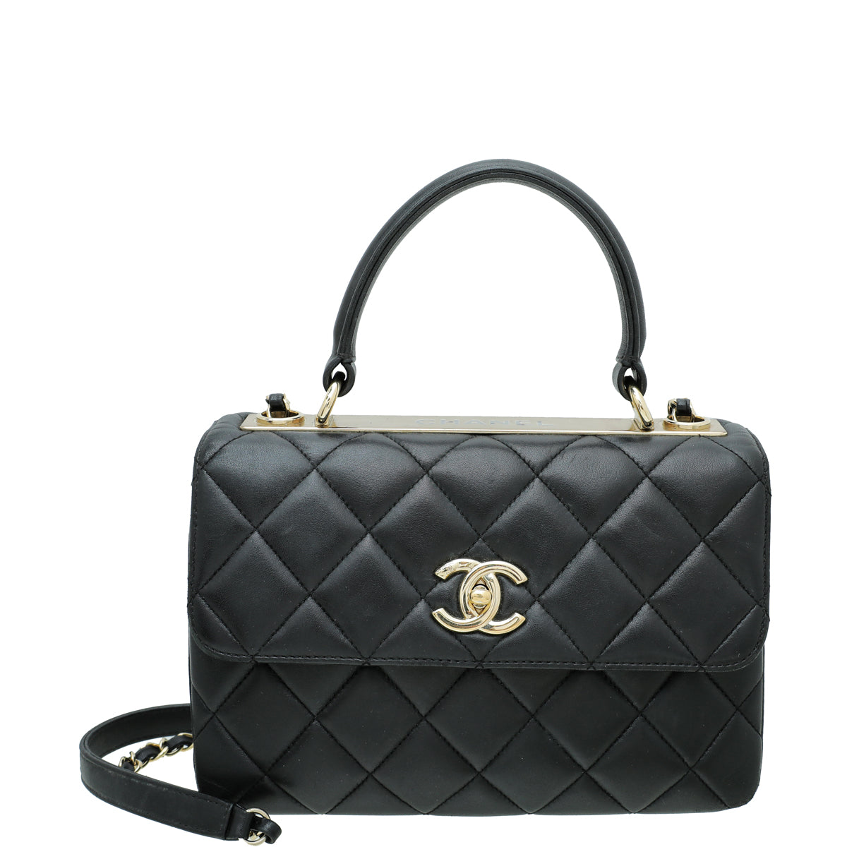 CHANEL, Bags, New Chanel Trendy Cc Flap Bag Quilted Lambskin Medium Black