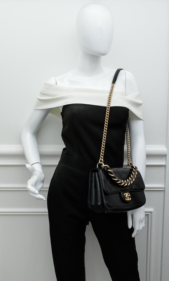 Chanel Black CC Straight Line Flap Small Bag – The Closet