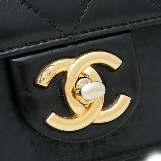 Chanel Black CC Straight Line Flap Small Bag