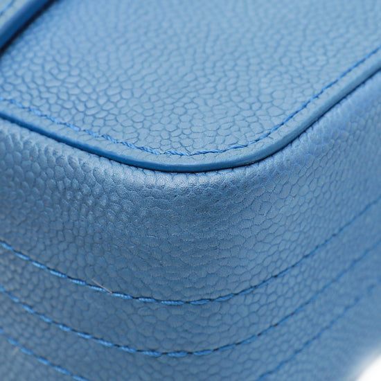Chanel Blue CC Pure Classic Double Flap Medium Bag