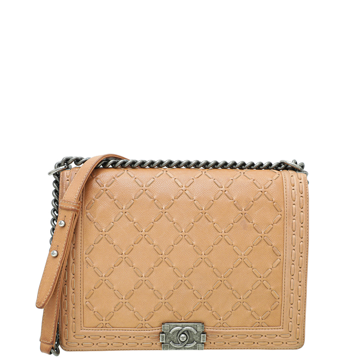 Chanel Camel Le Boy Cross Large Stitch Bag-Chanel-THE CLOSET