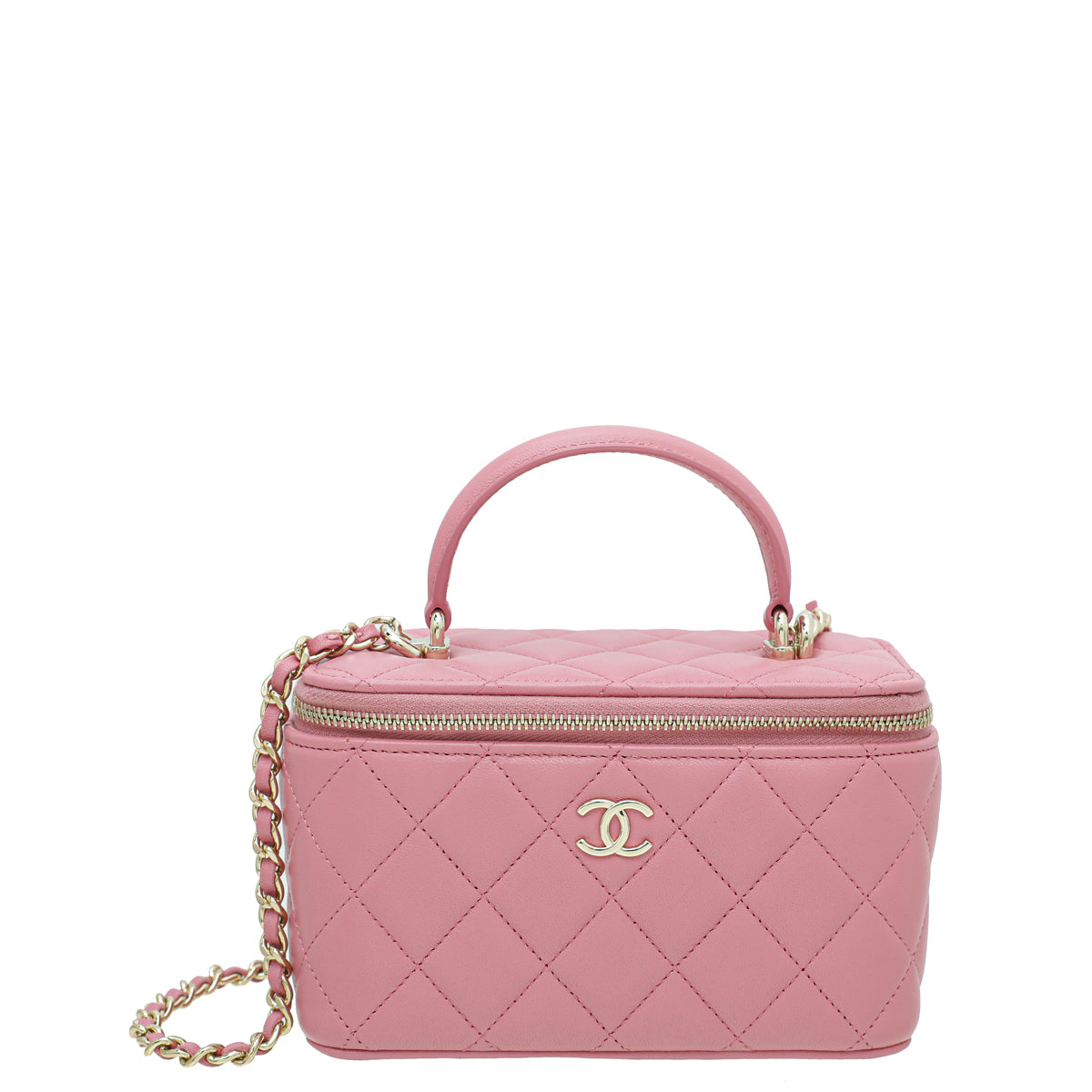 Chanel Pink CC Vanity Top Handle Small Case-Chanel-THE CLOSET