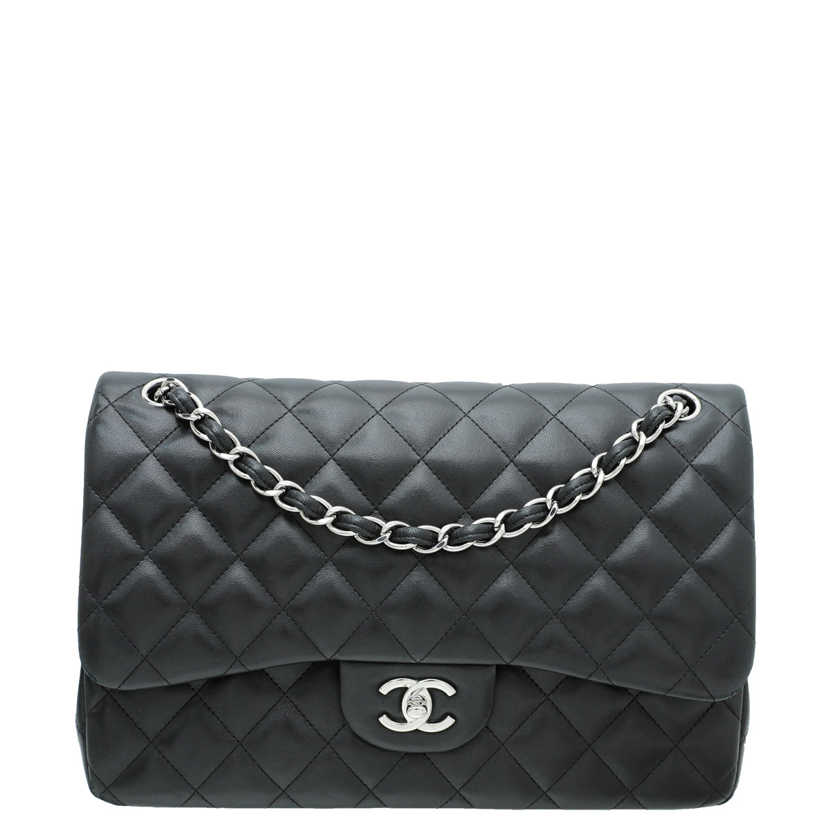 Chanel Black CC Classic Double Flap Jumbo Bag-Chanel-THE CLOSET