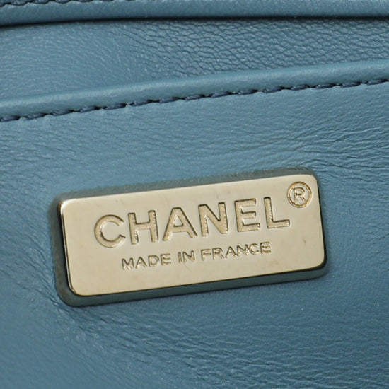 Chanel Grey Blue Python Le Boy Medium Bag