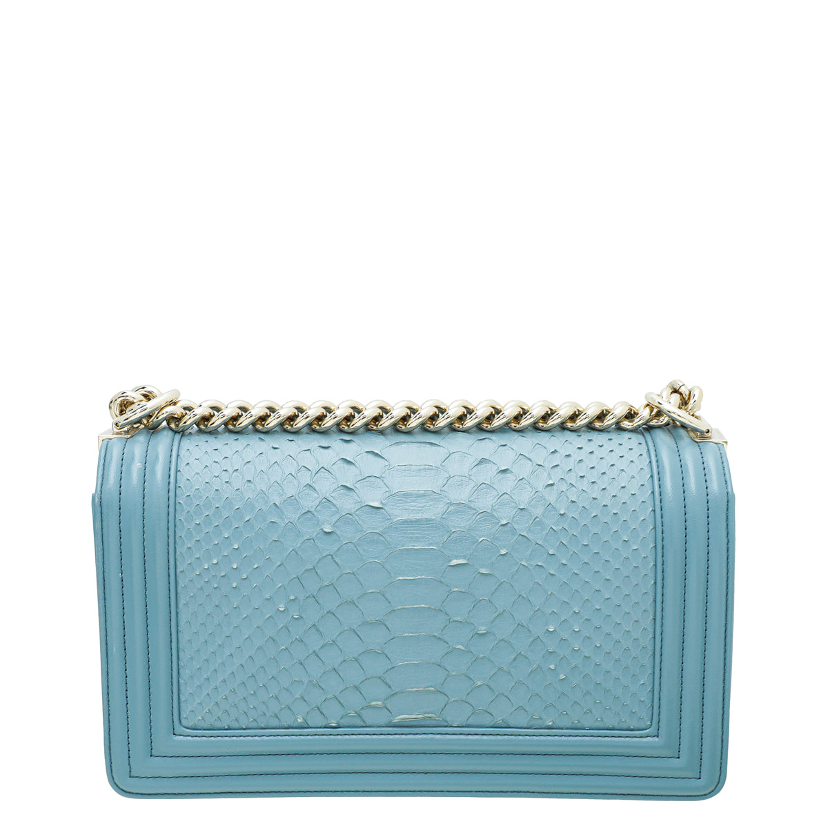Chanel Grey Blue Python Le Boy Medium Bag-Chanel-THE CLOSET