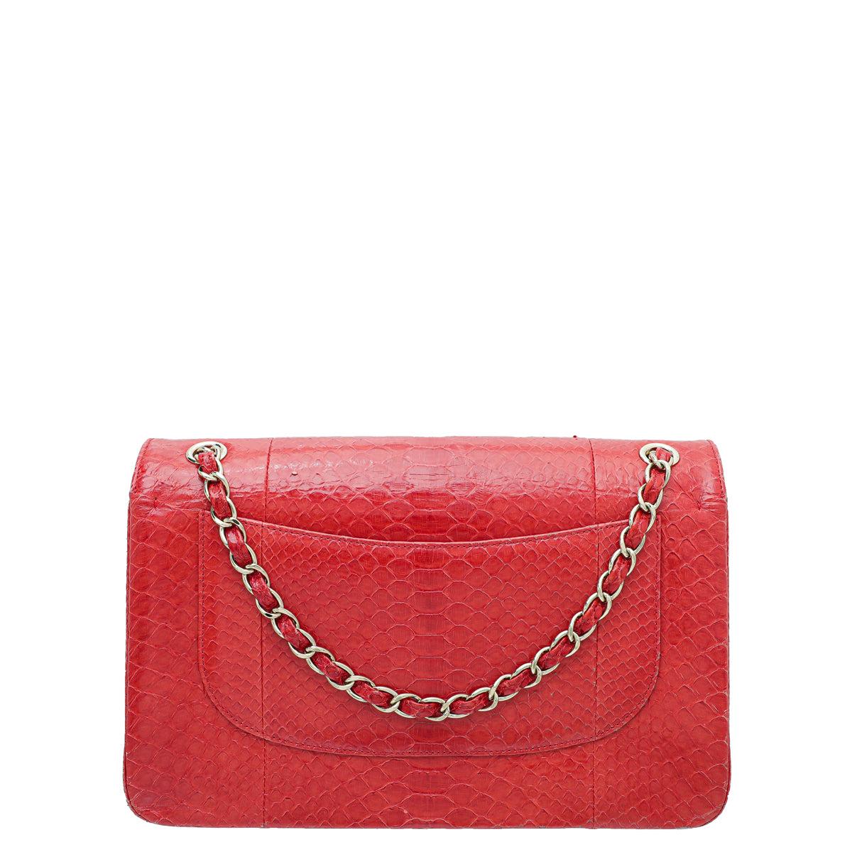 Chanel Red Python Classic Double Flap Jumbo Bag-Chanel-THE CLOSET