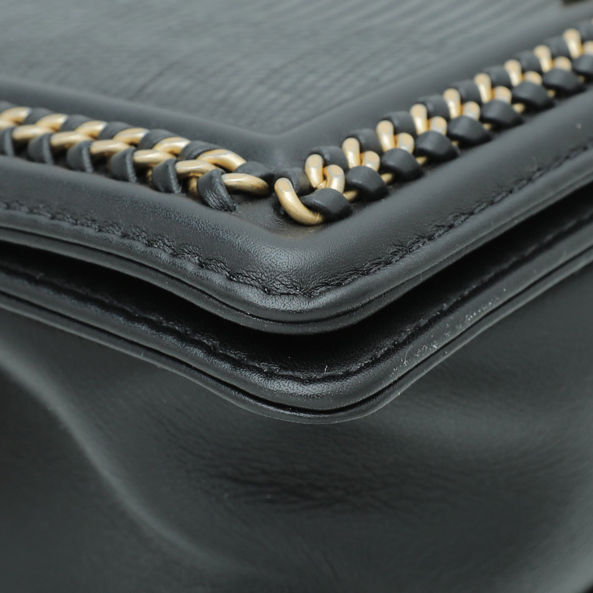 Chanel Black Le Boy Lizard Top Handle Chain Around Medium Bag