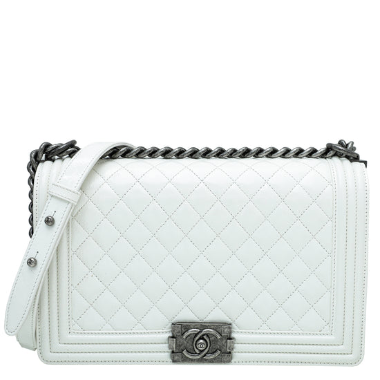 Chanel White Le Boy New Medium Bag