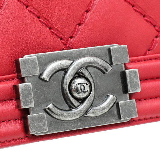 Chanel Red Ultra Stitch Le Boy Large Bag