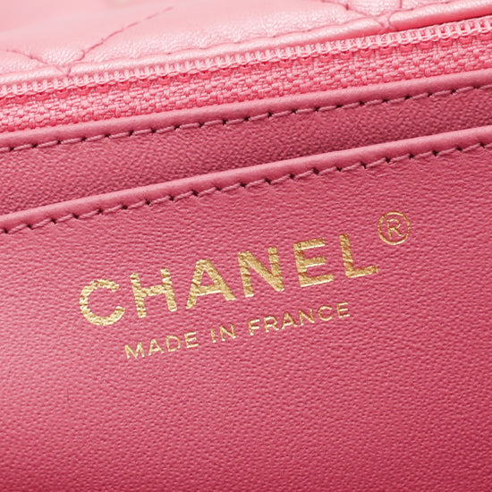 Chanel Pink CC Crystal Single Flap Jumbo Bag