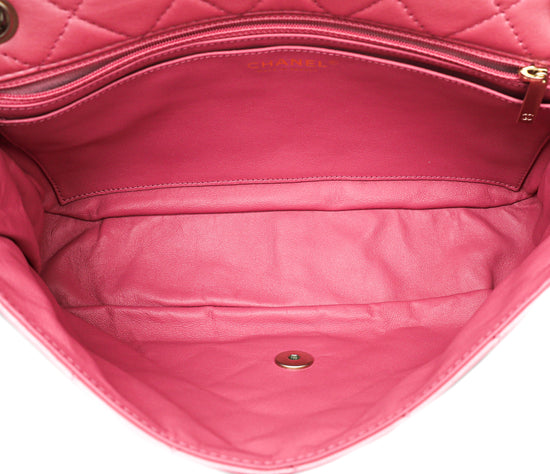 Chanel Pink CC Crystal Single Flap Jumbo Bag