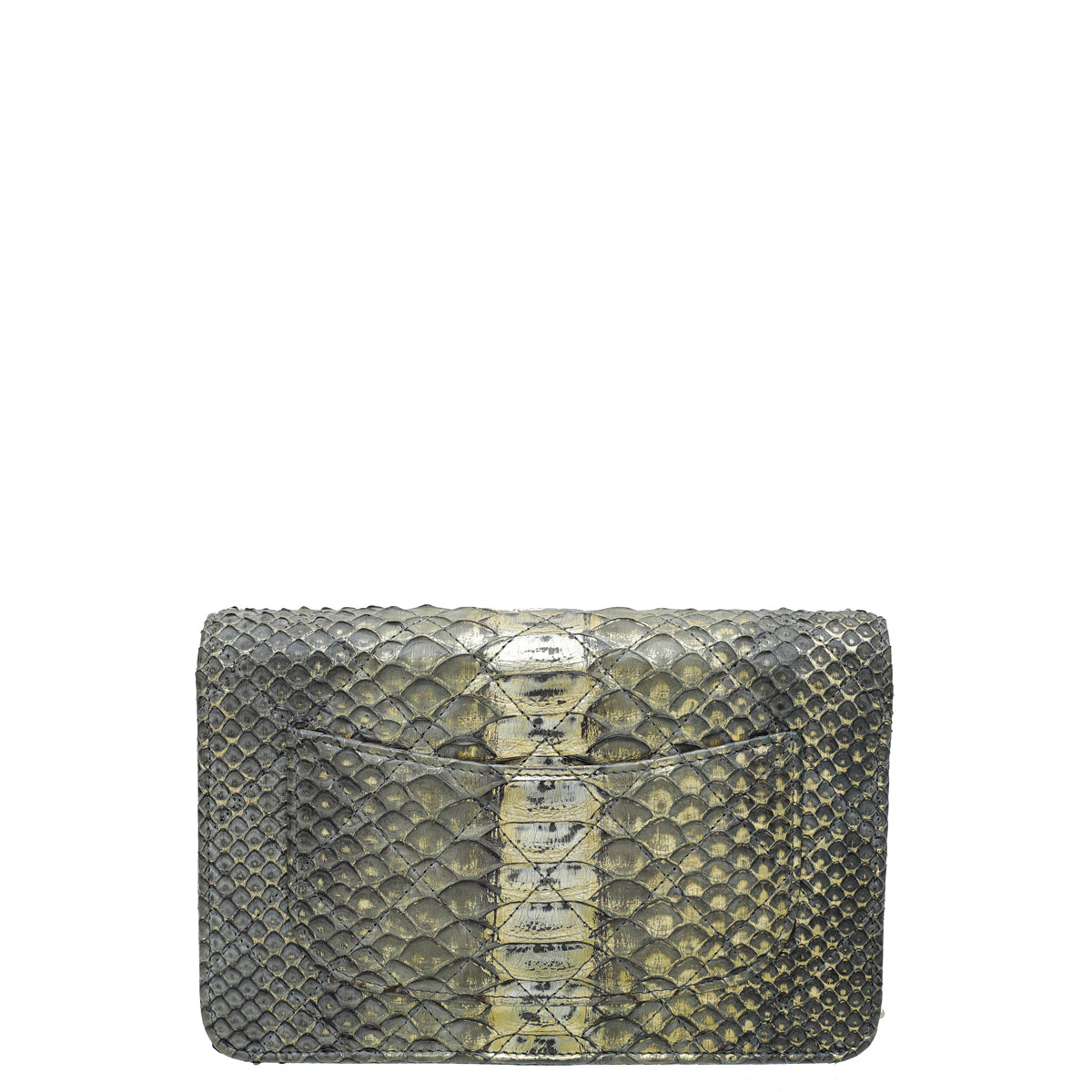 Chanel Metallic Bicolor Python CC Classic Wallet On Chain – THE CLOSET