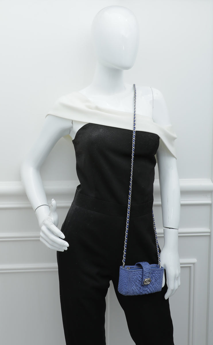 Chanel Blue Python Boy Chain Crossbody Phone Holder – THE CLOSET