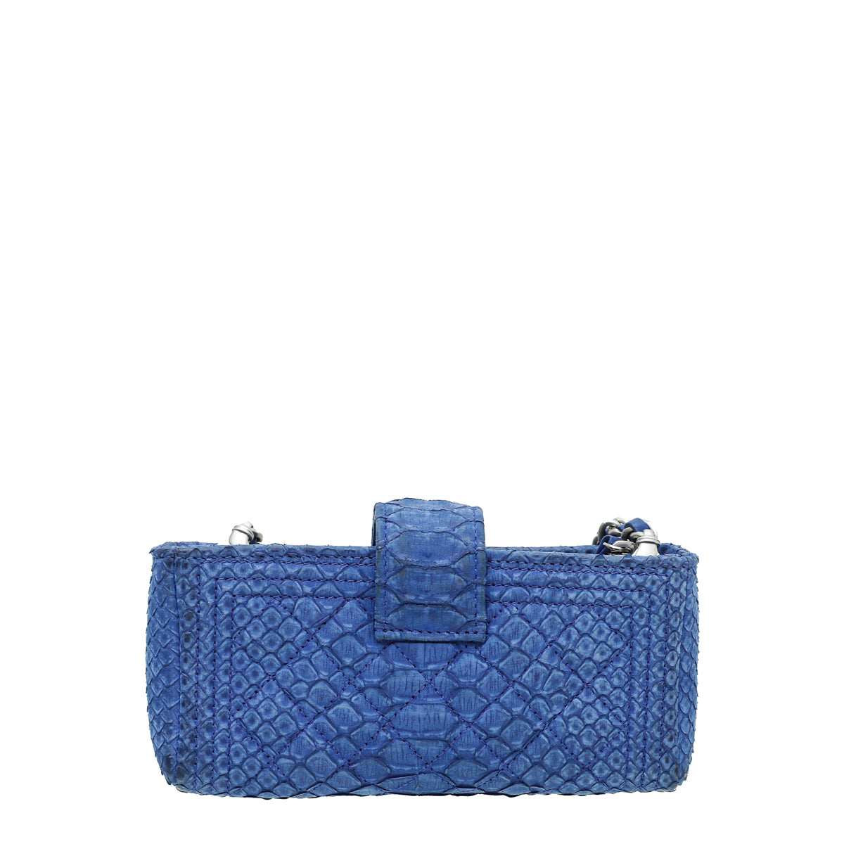 Chanel Blue Python Boy Chain Crossbody Phone Holder-Chanel-THE CLOSET