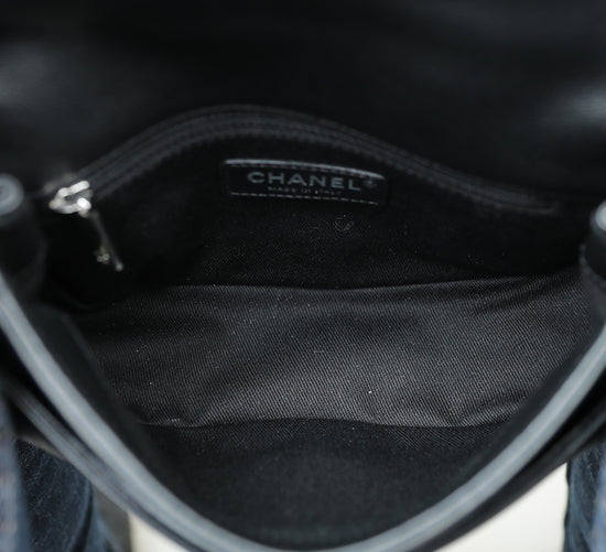 Chanel Black CC Metal Bubble Edge Flap Bag