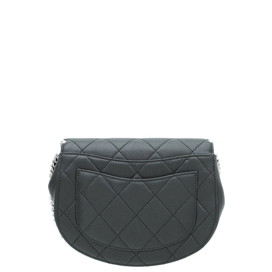 Chanel Black CC Metal Bubble Edge Flap Bag