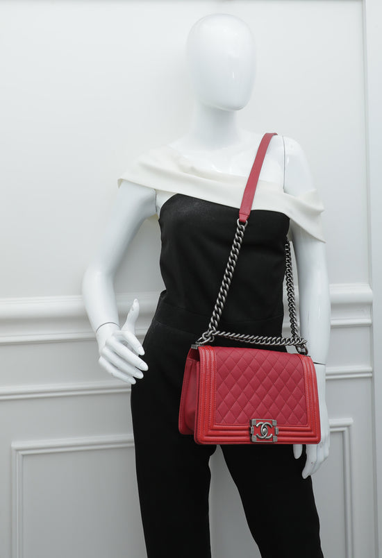 Chanel Red Le Boy Medium Bag