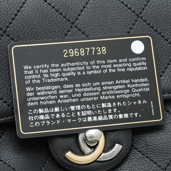 Chanel Black Chain Top Handle Flap Bag