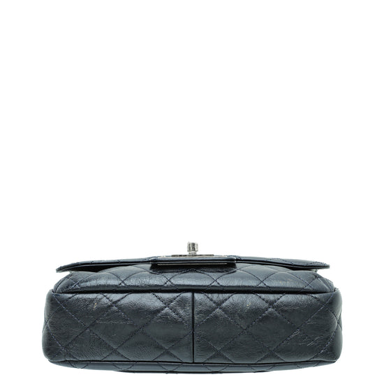 Chanel Navy Blue CC Metal Plate Glazed Flap Bag – The Closet