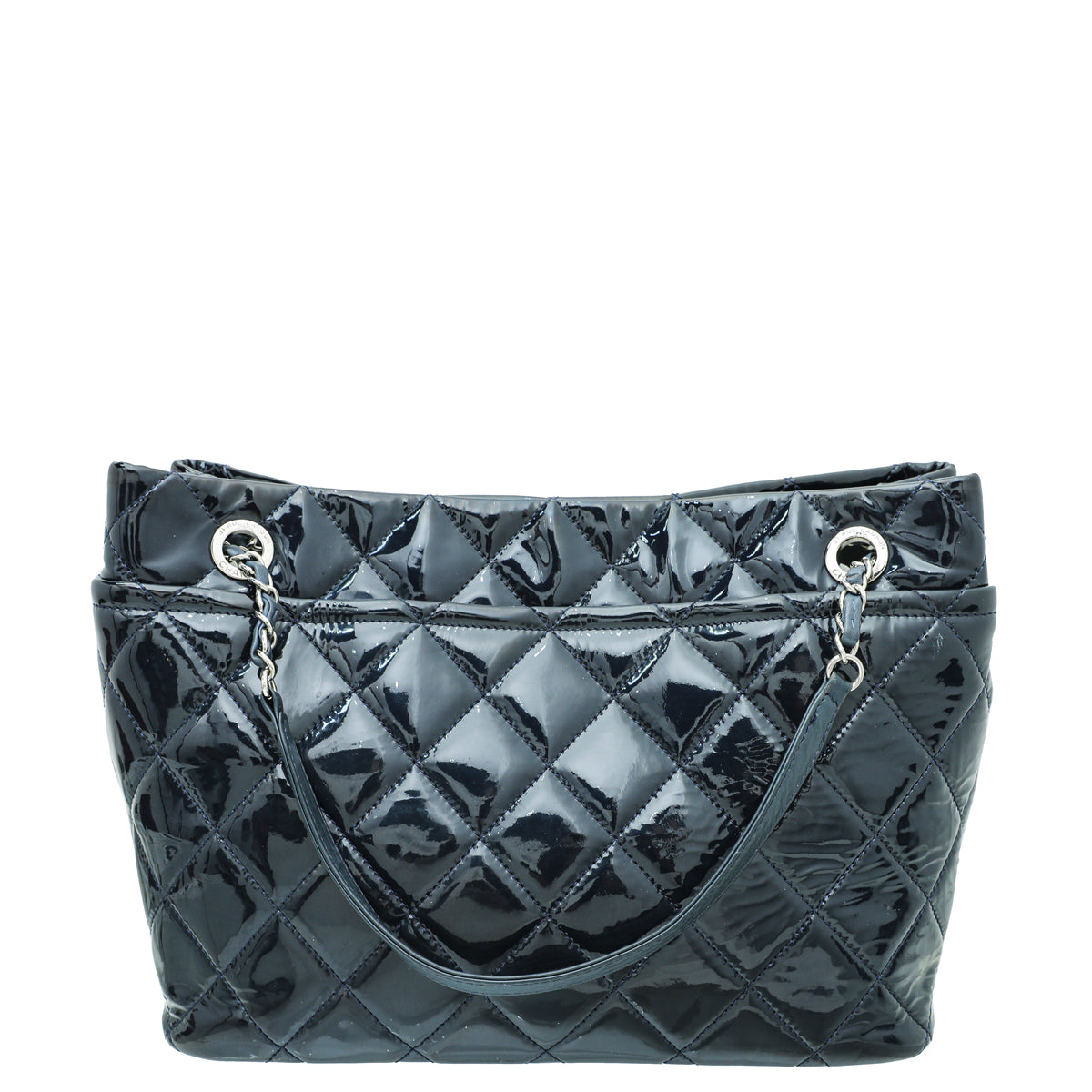 Chanel Navy Blue CC Timeless Tote Shopping Bag Large-Chanel-THE CLOSET