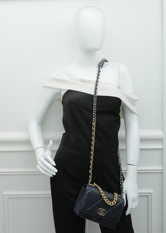 Chanel 19 Woc Blue Chanel Navy Blue CC 19 Wallet On Chain – THE CLOSET