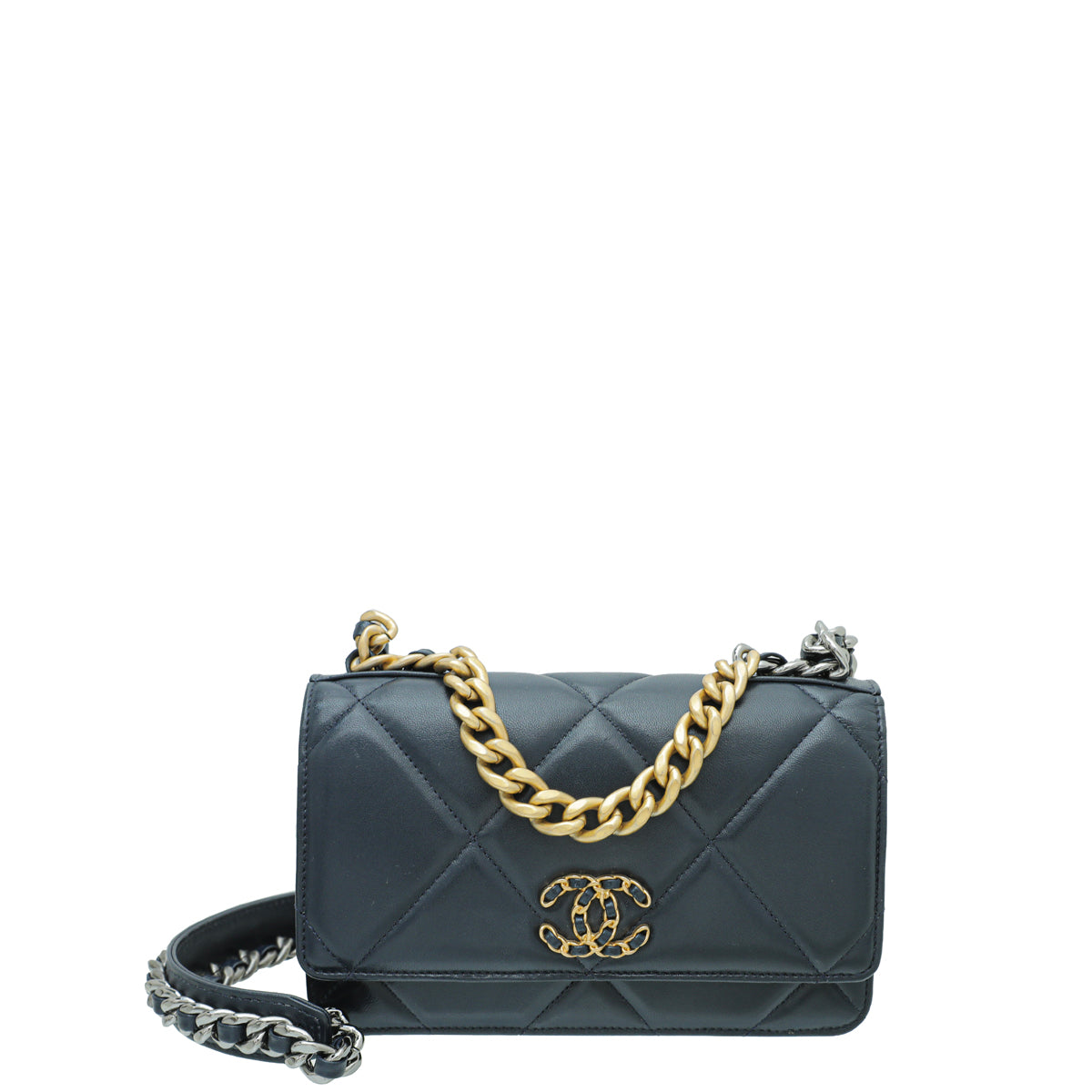 Chanel Navy Blue CC 19 Wallet On Chain - Main Image