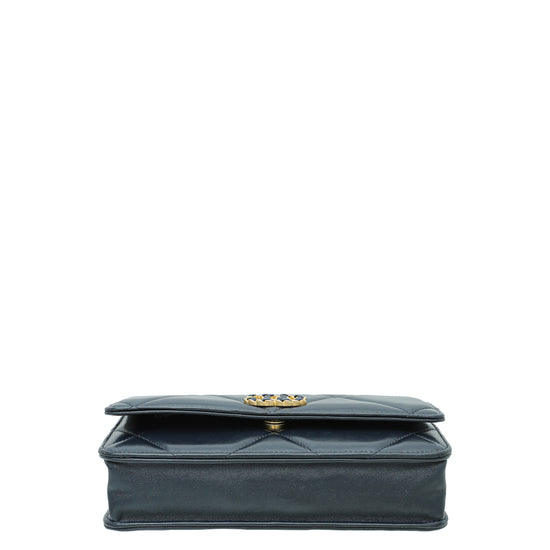 Chanel Navy Blue CC 19 Wallet On Chain – The Closet