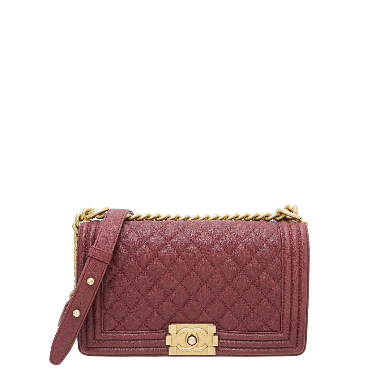 Chanel Dark Red Le Boy Medium Bag-Chanel-THE CLOSET