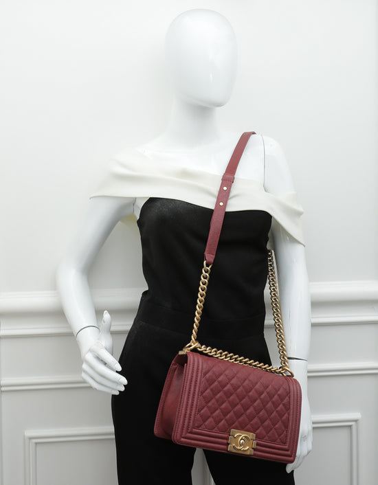 Chanel Pink Quilted Patent Leather Medium Boy Bag