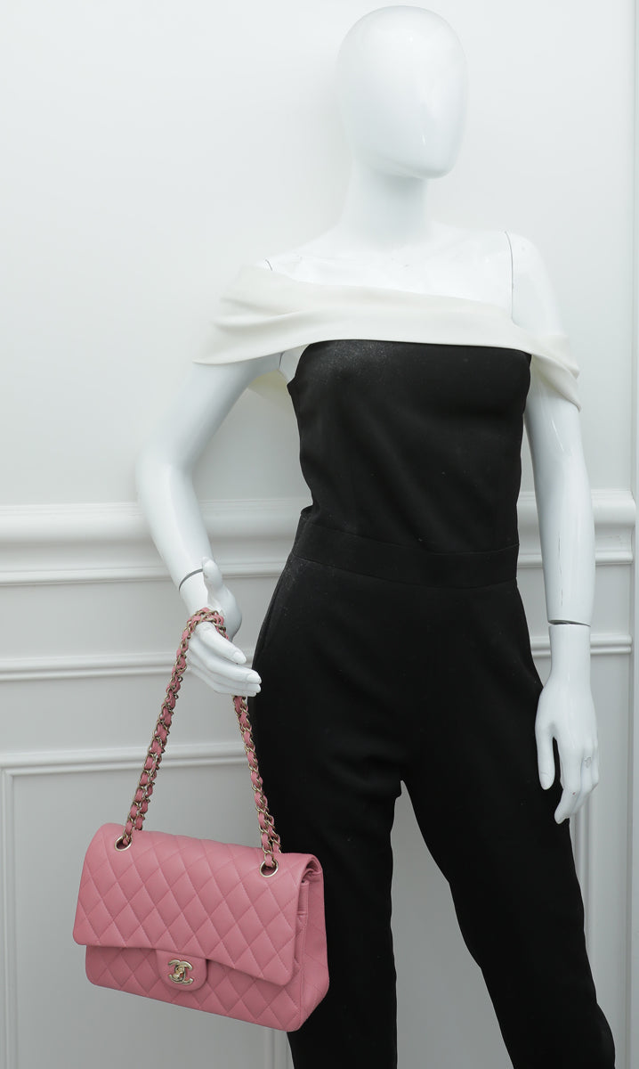 Chanel Rose Pink Classic Double Flap Medium Bag