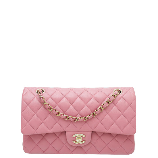 Chanel Light Pink Quilted Lambskin Leather Classic New Mini Flap
