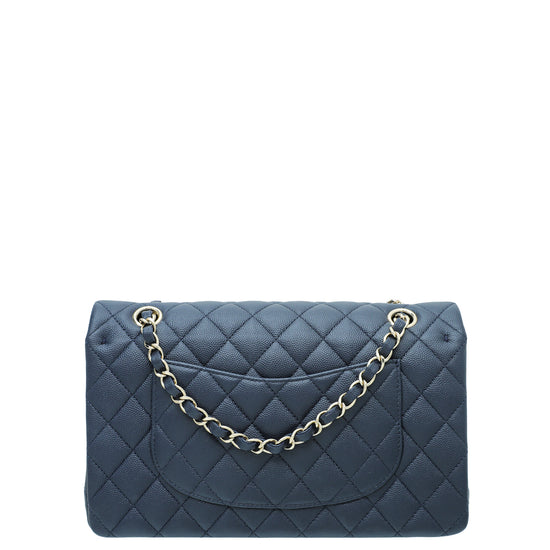 Chanel Navy Blue Classic Double Flap Medium Bag – The Closet