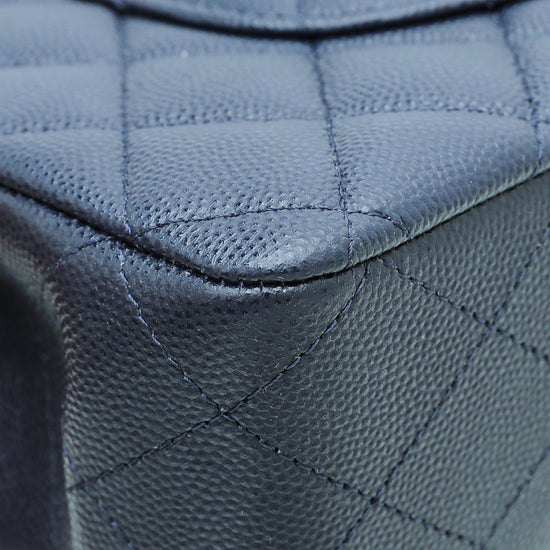 Chanel Navy Blue Classic Double Flap Medium Bag