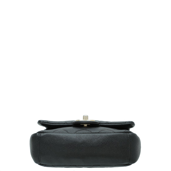 Chanel Black CC Medallion Caviar Flap Mini Bag
