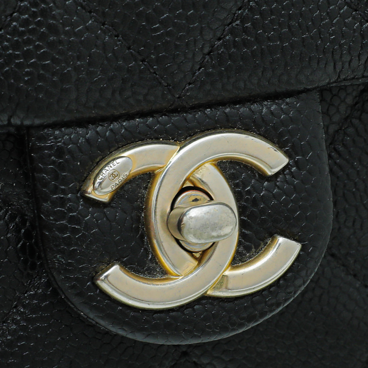 Chanel Black CC Medallion Caviar Flap Mini Bag