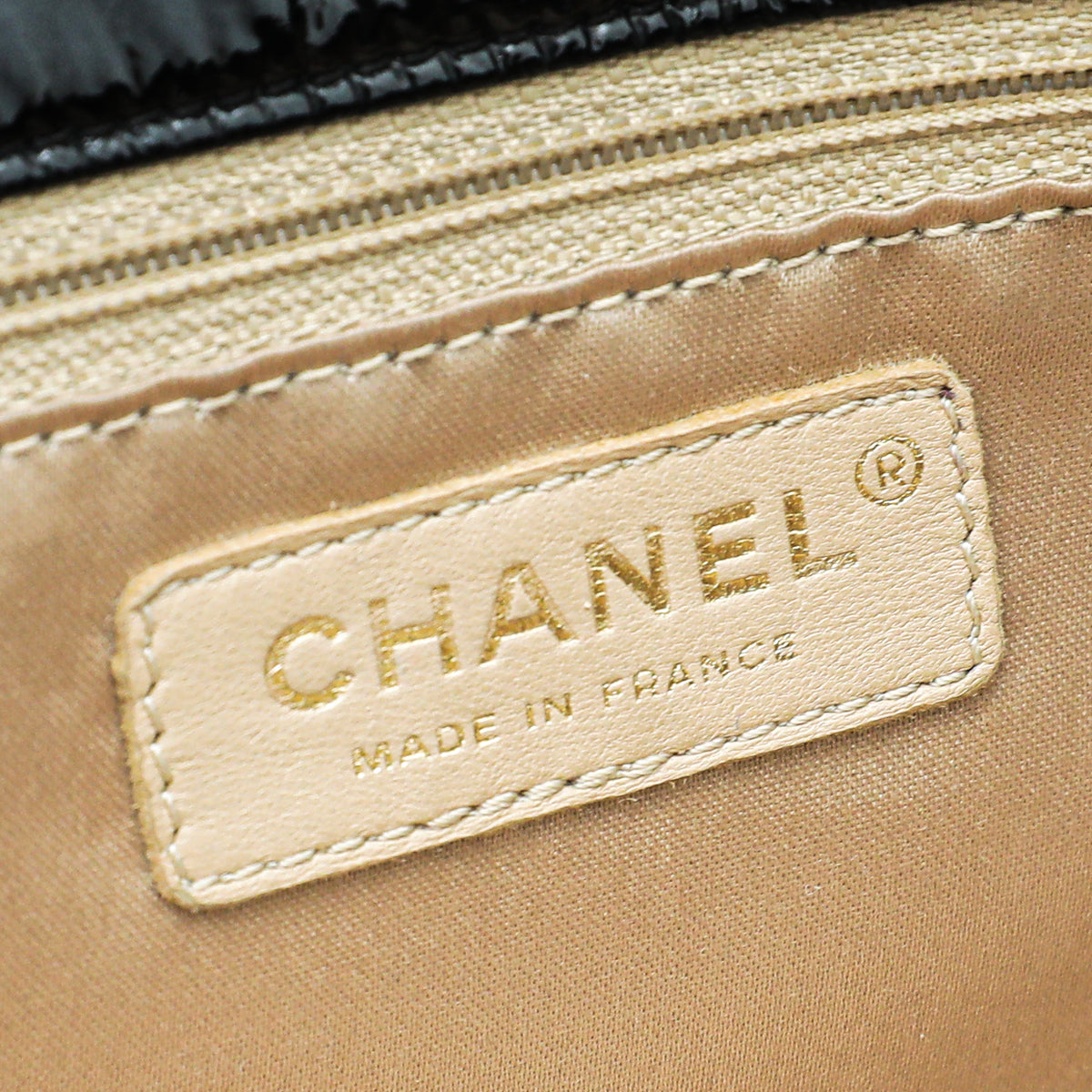 Chanel Black Vinyl Rock & Chain Medium Flap Bag