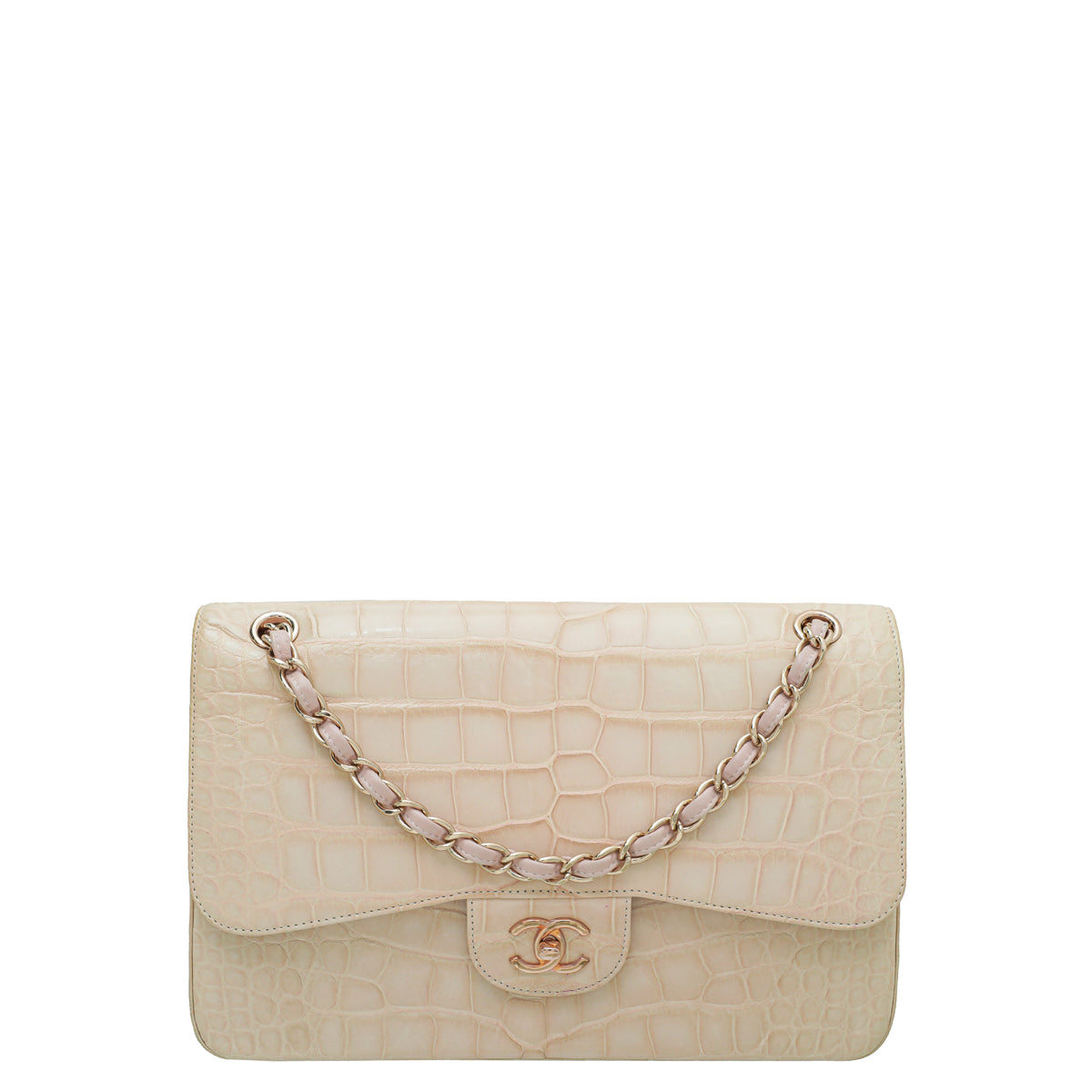 Chanel Pinkish Beige Alligator Classic Double Flap Jumbo Bag-Chanel-THE CLOSET