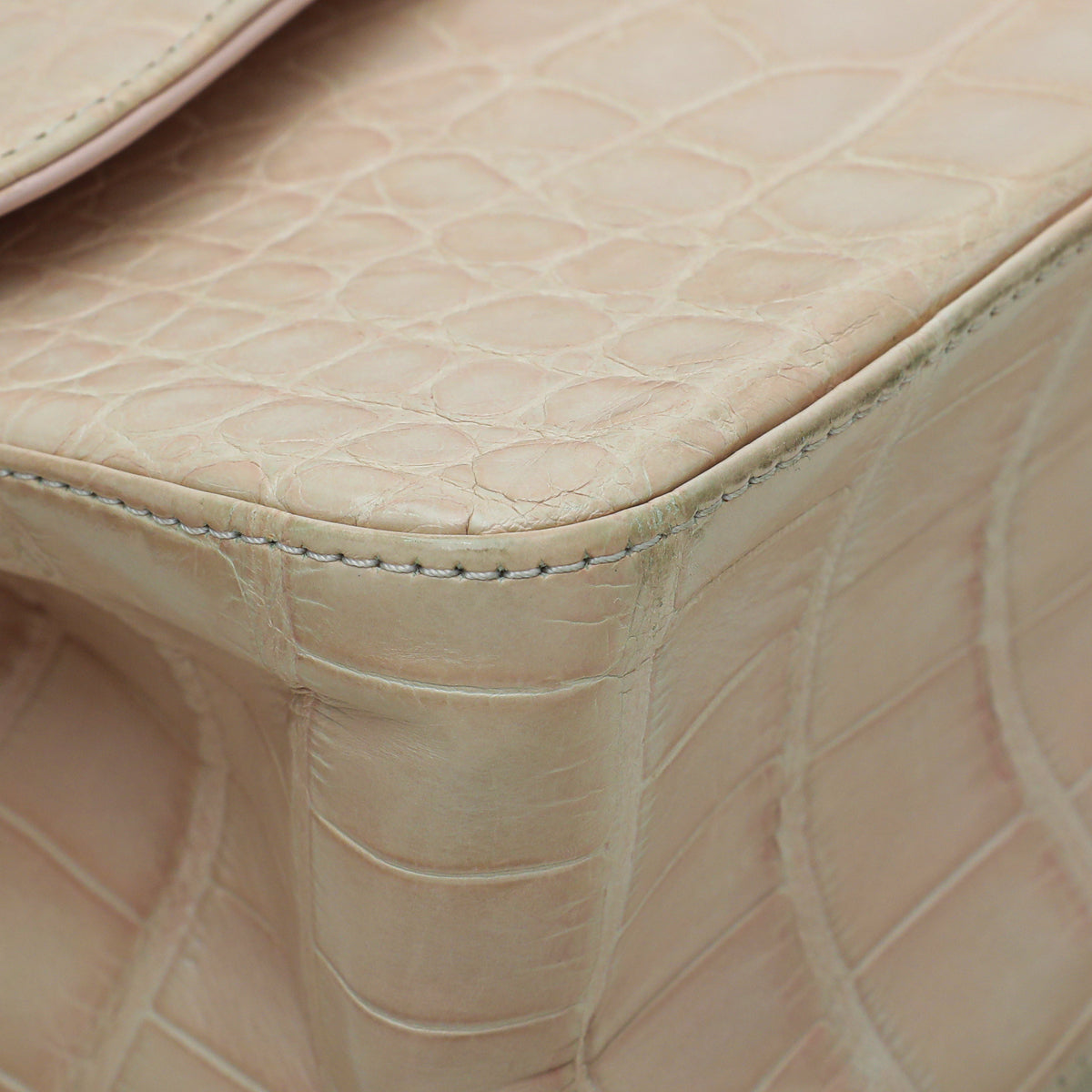 Chanel Pinkish Beige Alligator Classic Double Flap Jumbo Bag