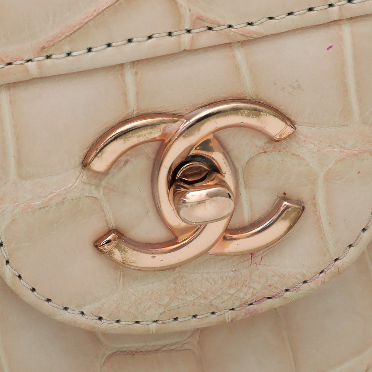 Chanel Hot Pink Alligator Jumbo Double Flap Bag No. 22586821 at
