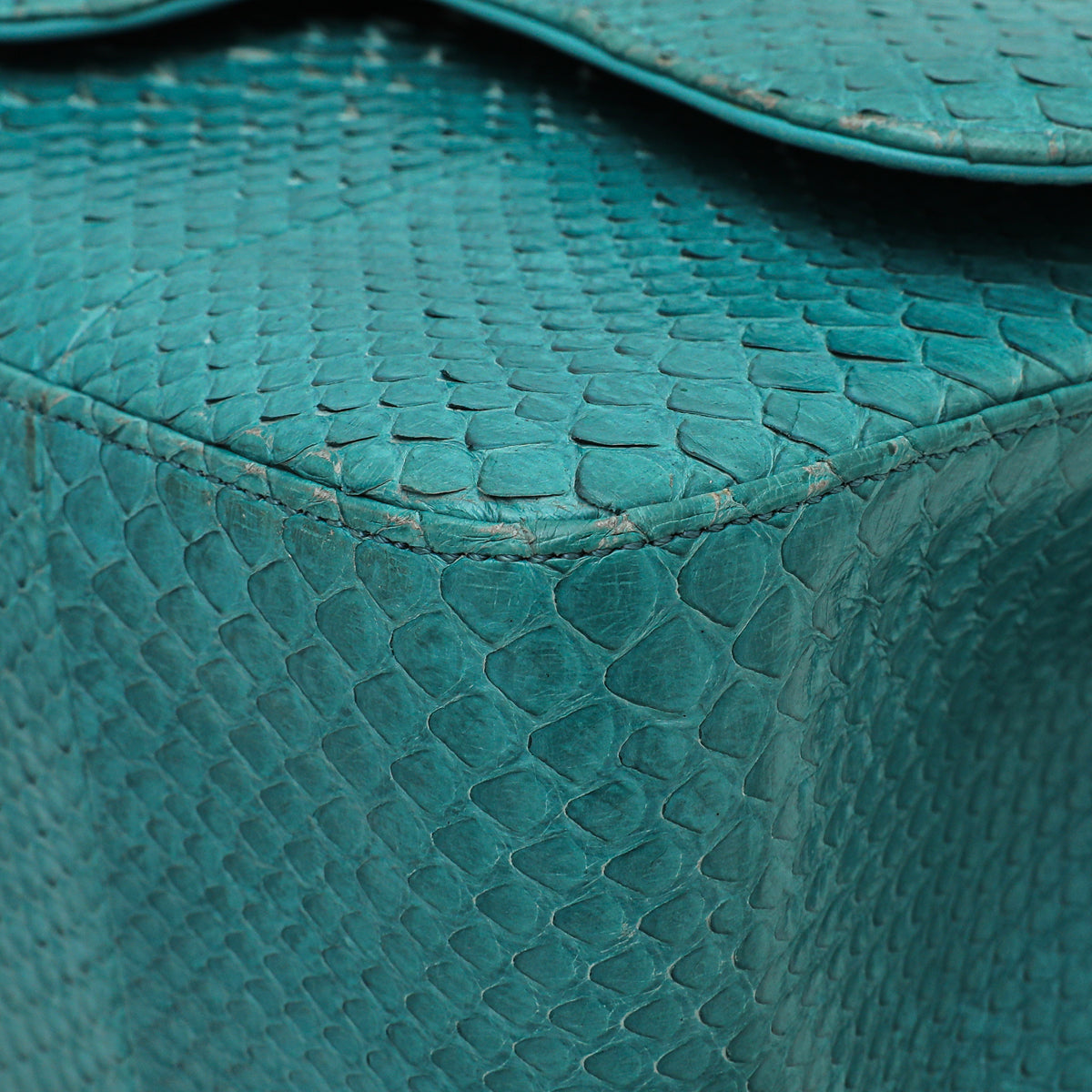 Python Turqoise Chanel Turquoise Python Classic Double Flap Jumbo Bag – THE CLOSET