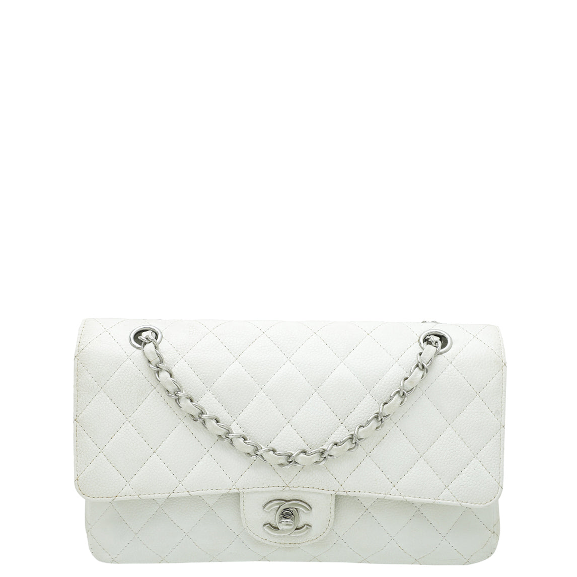 Chanel White Classic Double Flap Medium Bag-Chanel-THE CLOSET