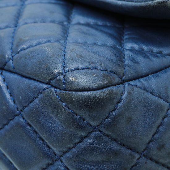 Chanel Blue Classic Double Flap Medium Bag