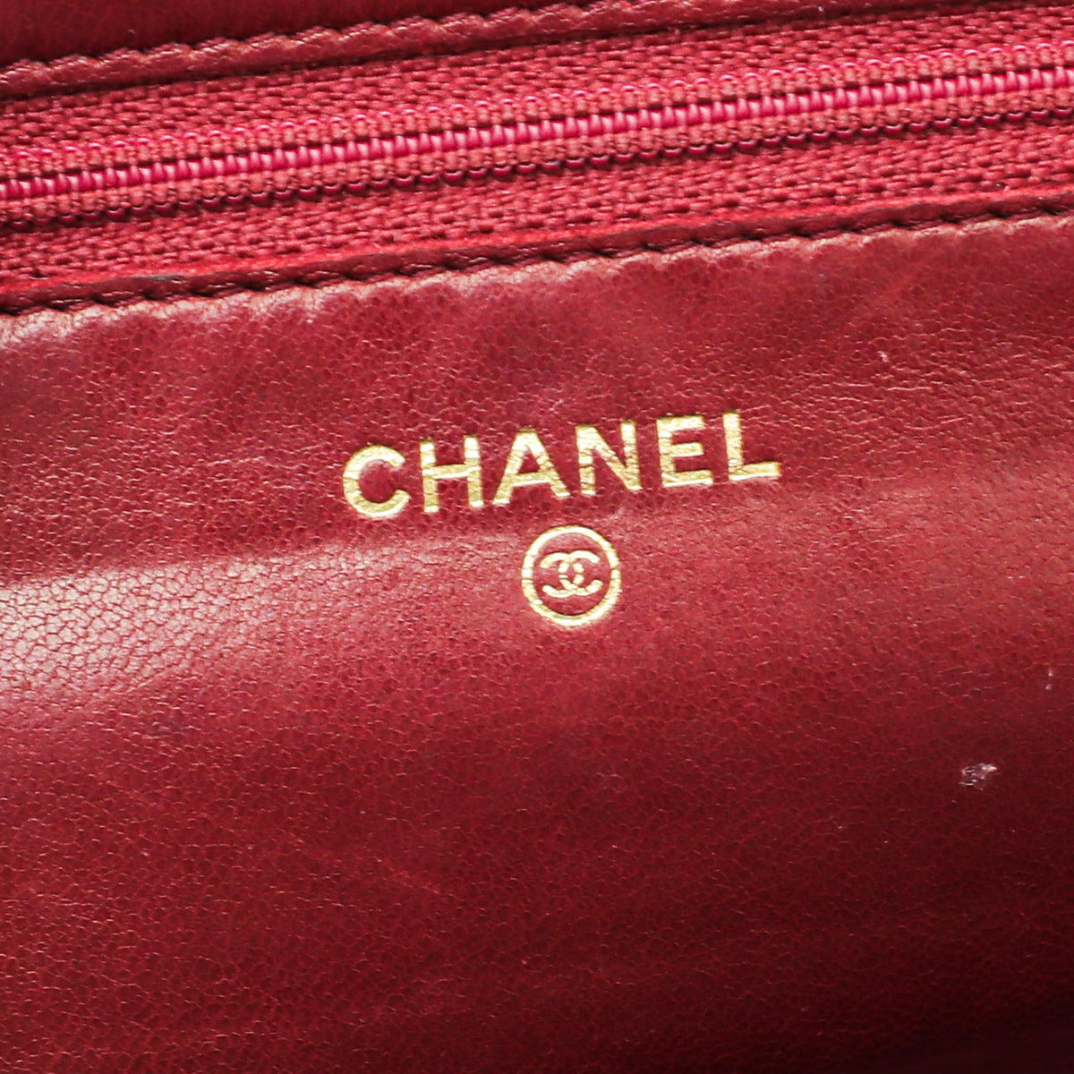 Chanel Red Micro Quilt Camellia Wallet on Chain
