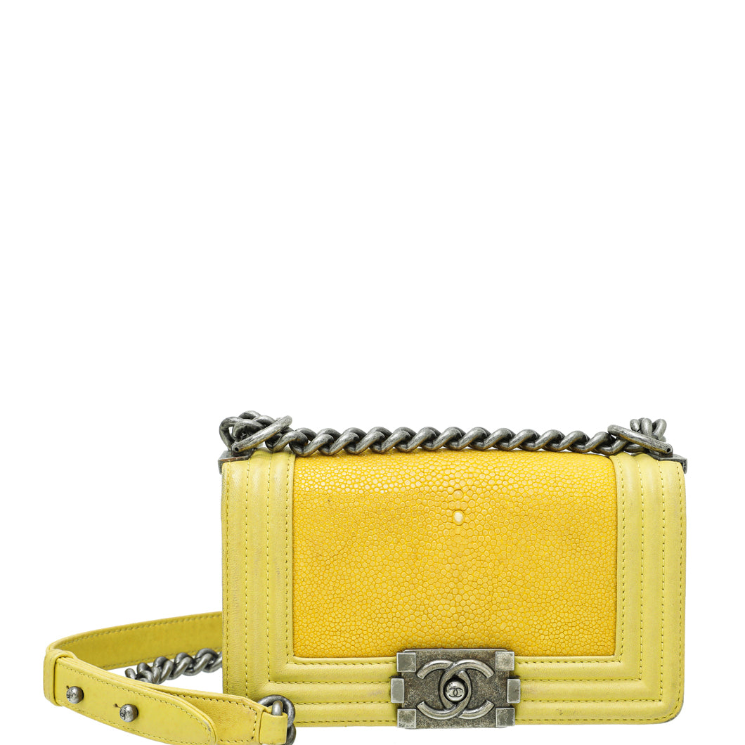 Chanel Yellow Galuchat Stingray Boy Small Bag-Chanel-THE CLOSET