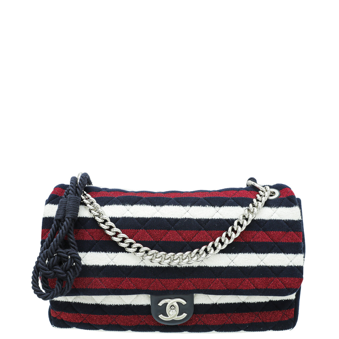 Chanel Tricolor Jersey Rope Flap Large Bag-Chanel-THE CLOSET