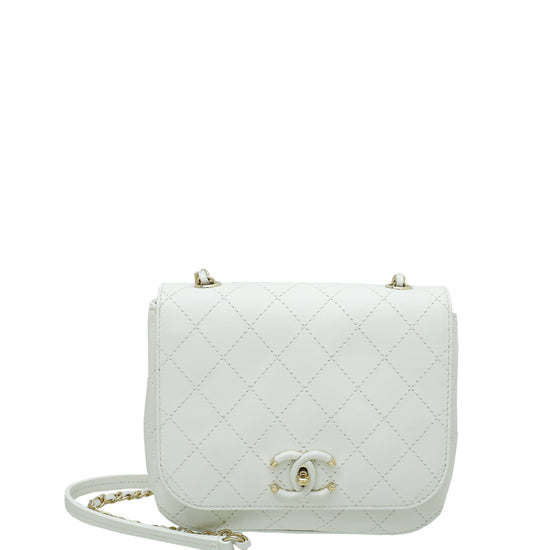 Chanel Timeless Classic Flap Bag in White Leather ref.631958 - Joli Closet