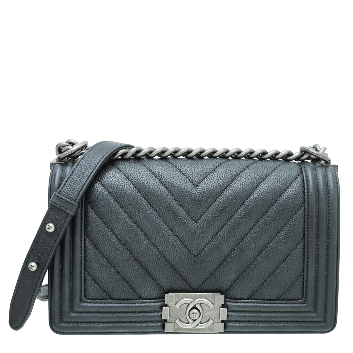 Chanel Black Le Boy Chevron Medium Bag-Chanel-THE CLOSET