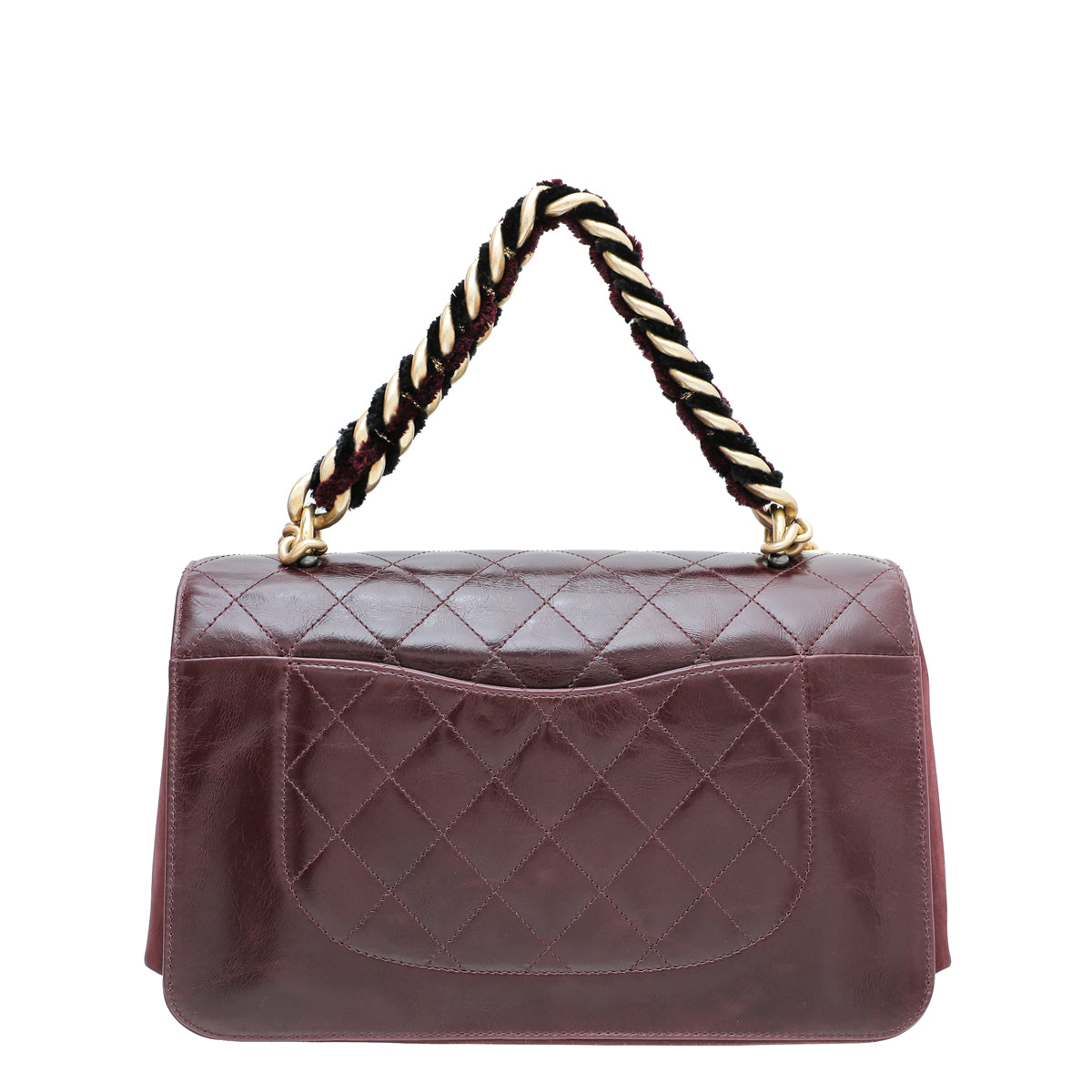 Chanel Burgundy CC Glazed Straight Line Large Bag-Chanel-THE CLOSET