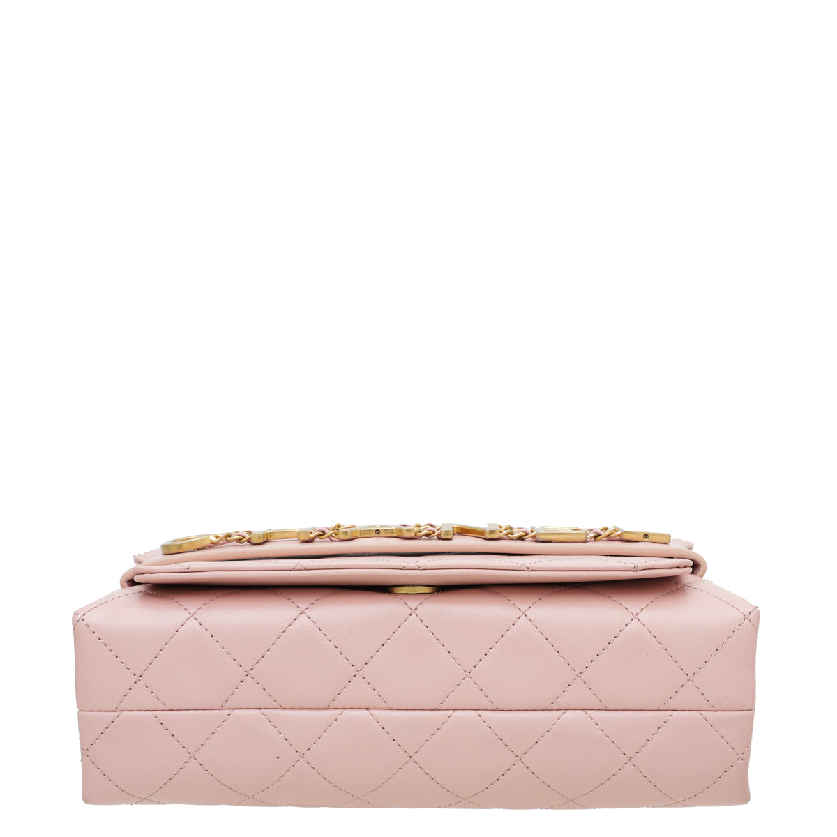 Chanel Pink Logo Enchained Flap Medium Bag