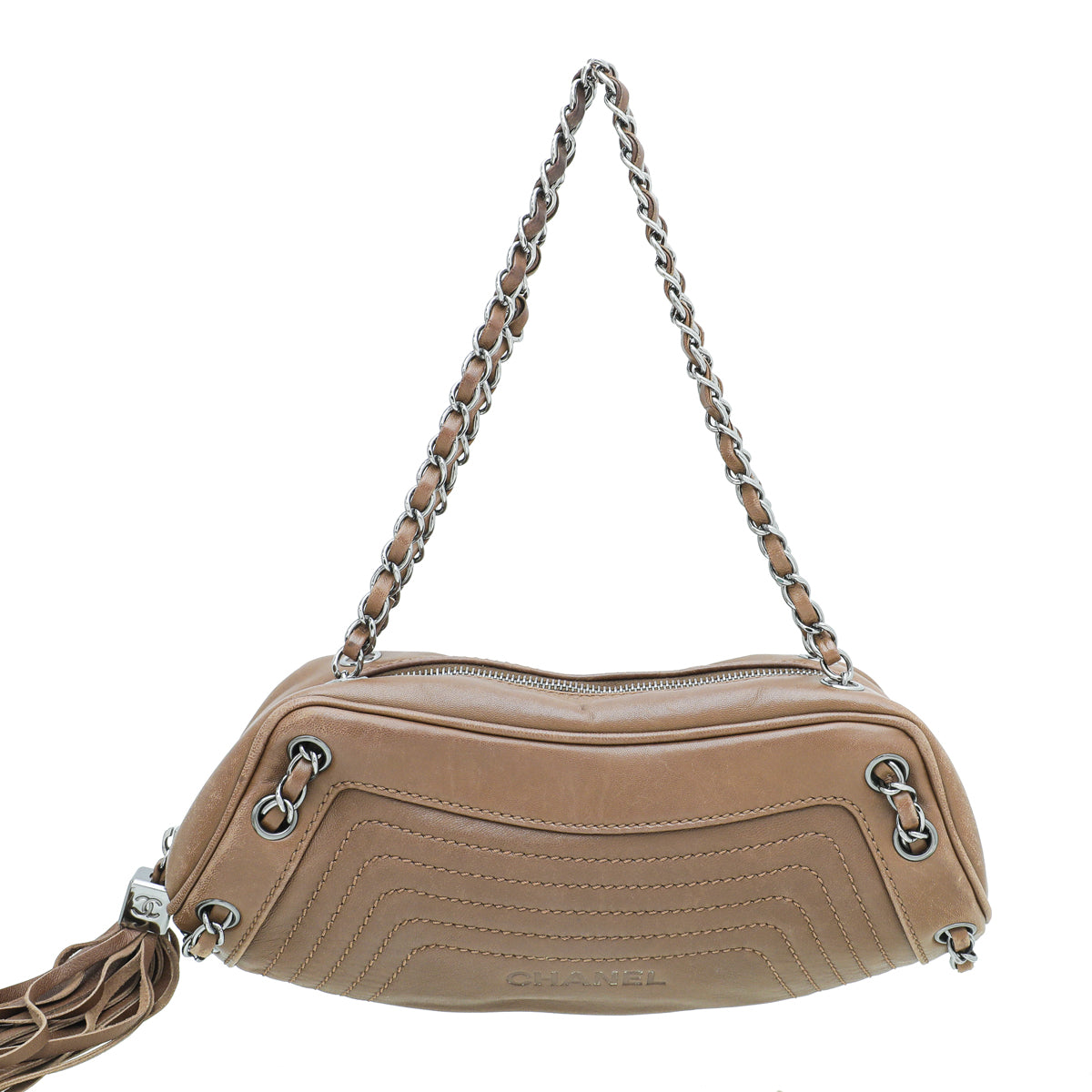 Chanel Brown Tassel Baguette Bag